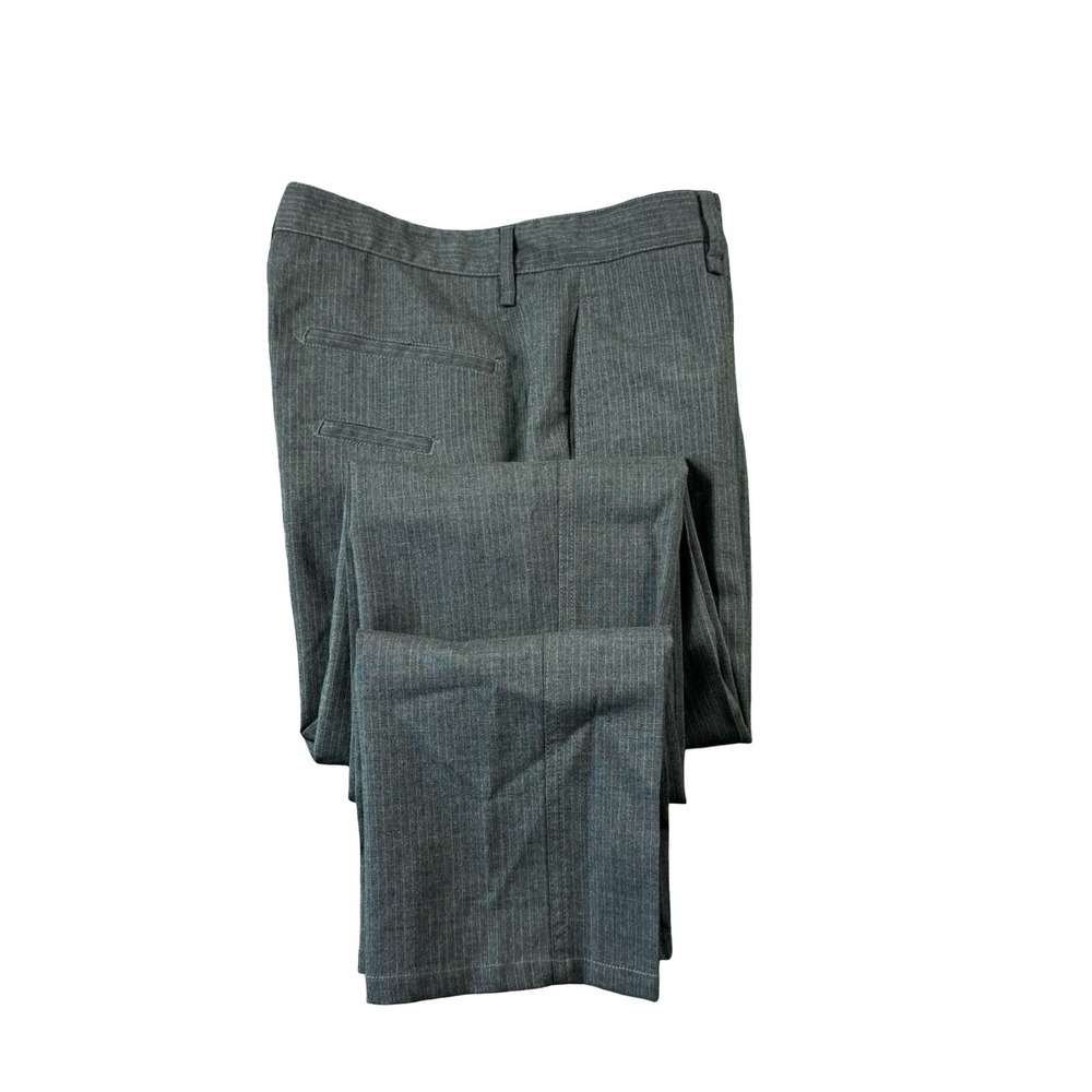 Rag & Bone Gray Striped Pure Wool Flat Front Mens Trouser Size 32X33 USA